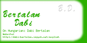 bertalan dabi business card